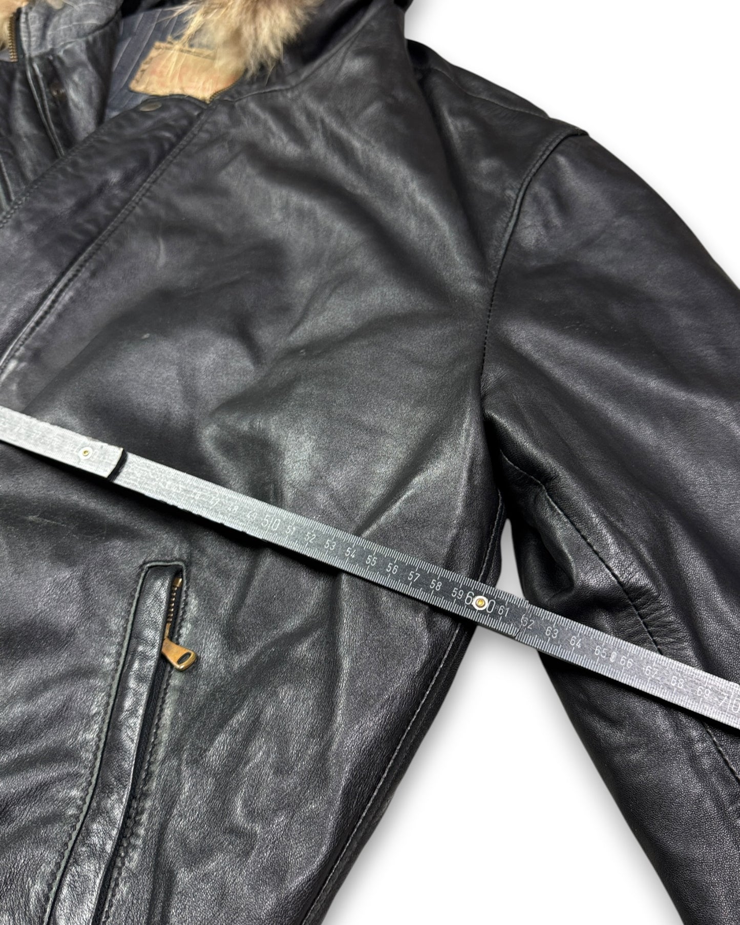 2000's Break Through Leather Fur Jacket Women's *very rare (XL)
