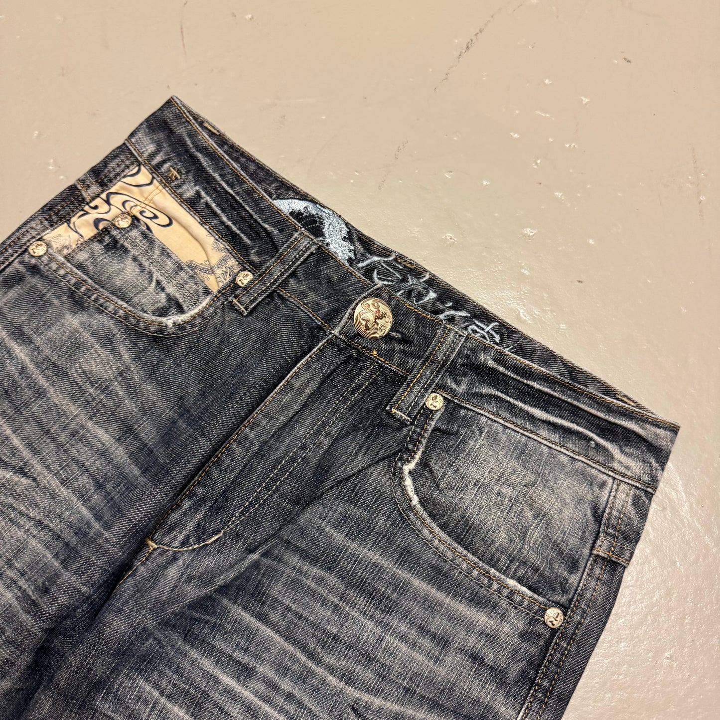 2000‘s Big Train Japanese Baggy/Straight Jeans Vintage/Y2K *very rare 29x32