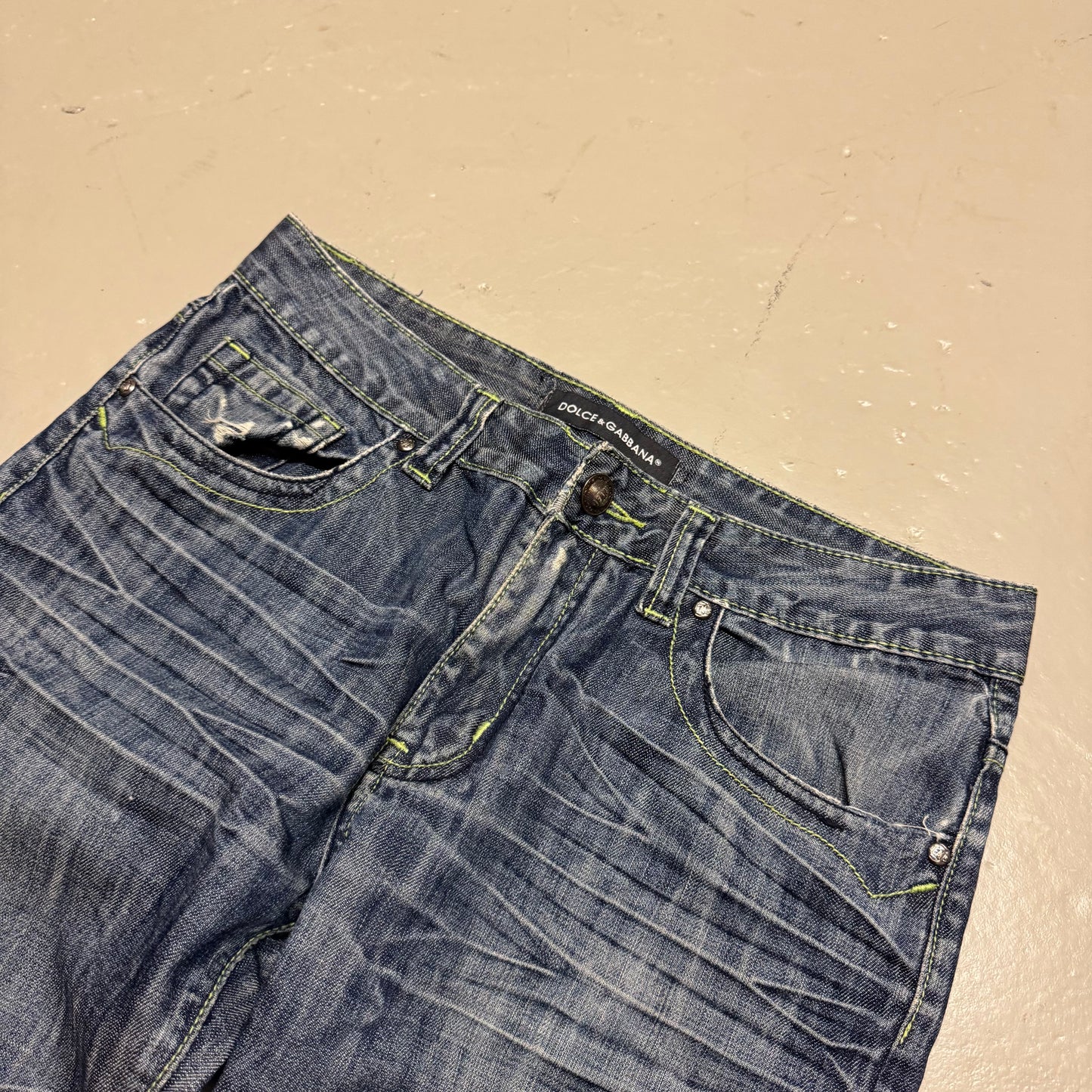 2000‘s Dolce & Gabbana Bootleg Baggy/Straight Jeans 32x34