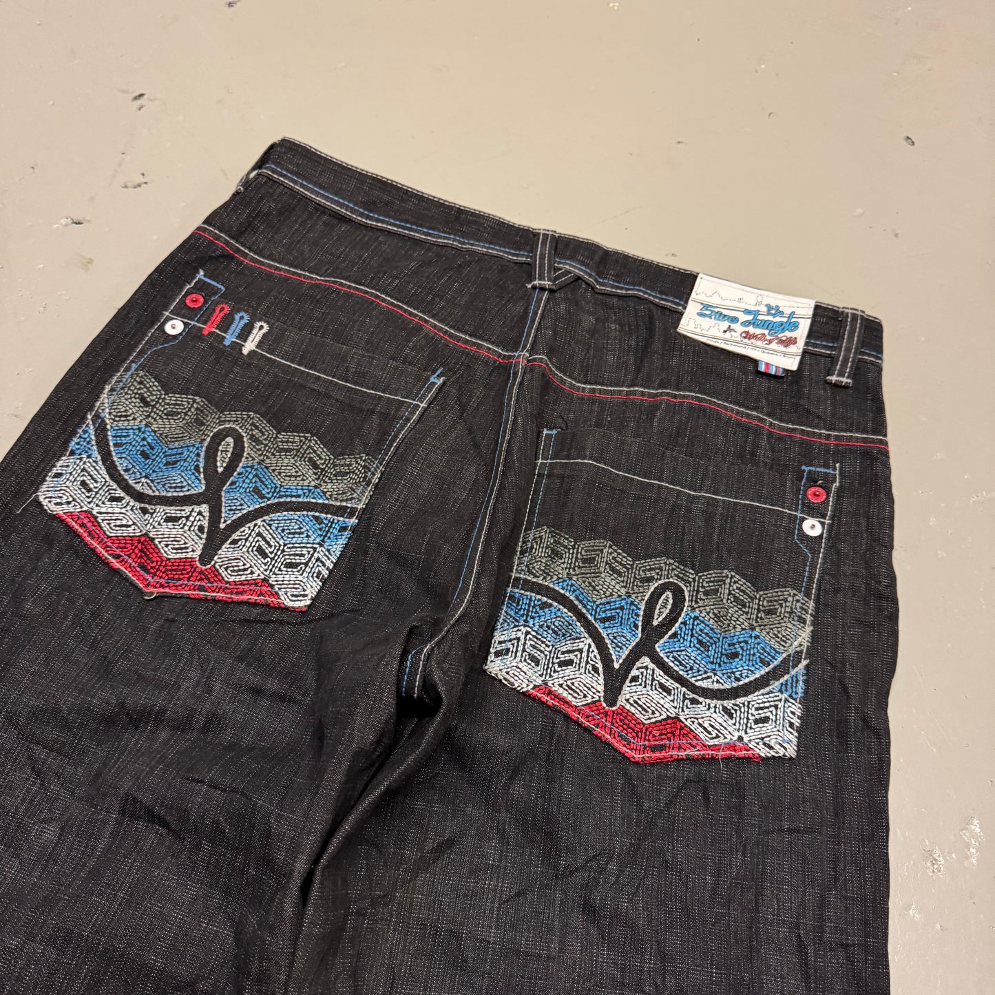 2000‘s 5ive Jungle & Co. Hip Hop Baggy Jeans *rare 38x34
