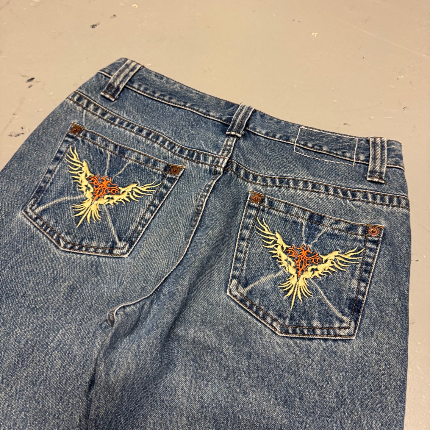2000‘s Bobson Japanese Heavy Denim Baggy Jeans *rare 32x34