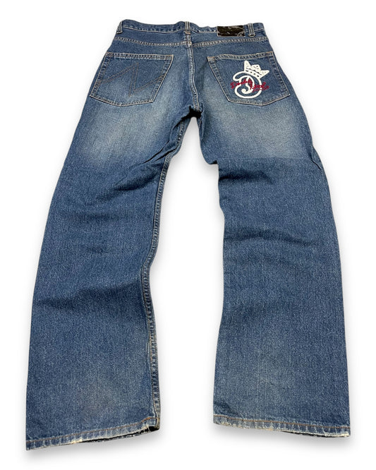 2000‘s Double Steal Hip Hop Baggy Jeans 33x32