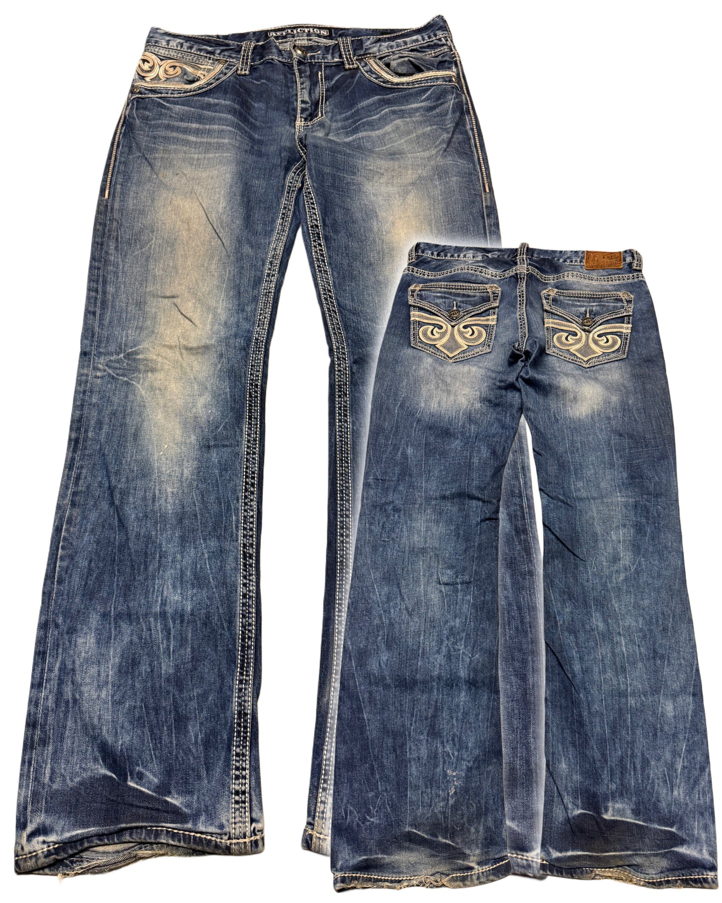 2000‘s Affliction Baggy/Straight Jeans *rare 36x33