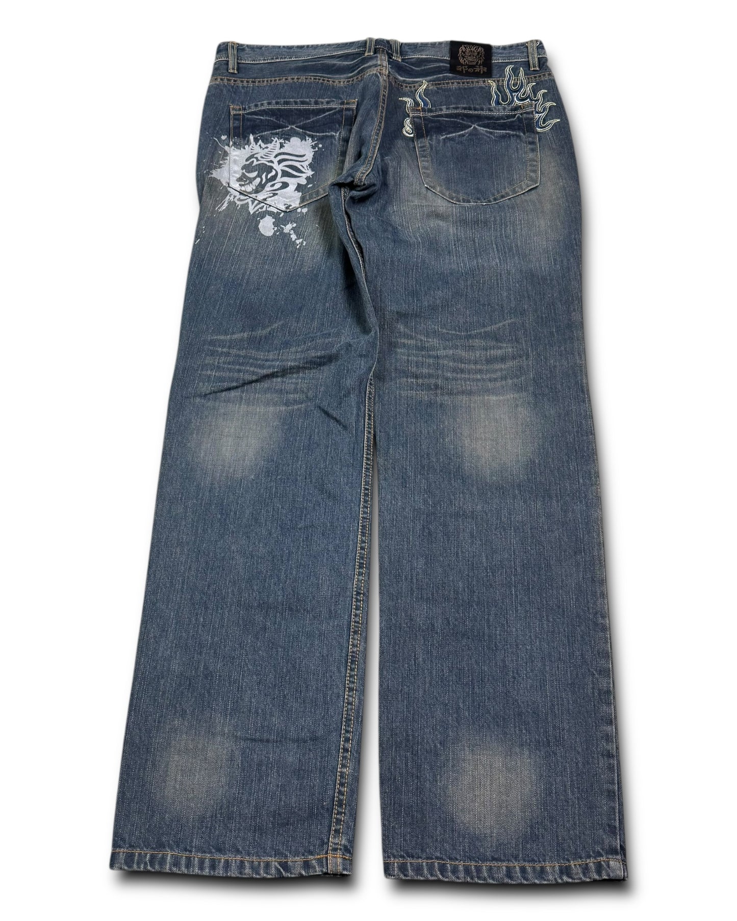 2000‘s V-Blue Japanese Baggy Jeans *rare 38x34