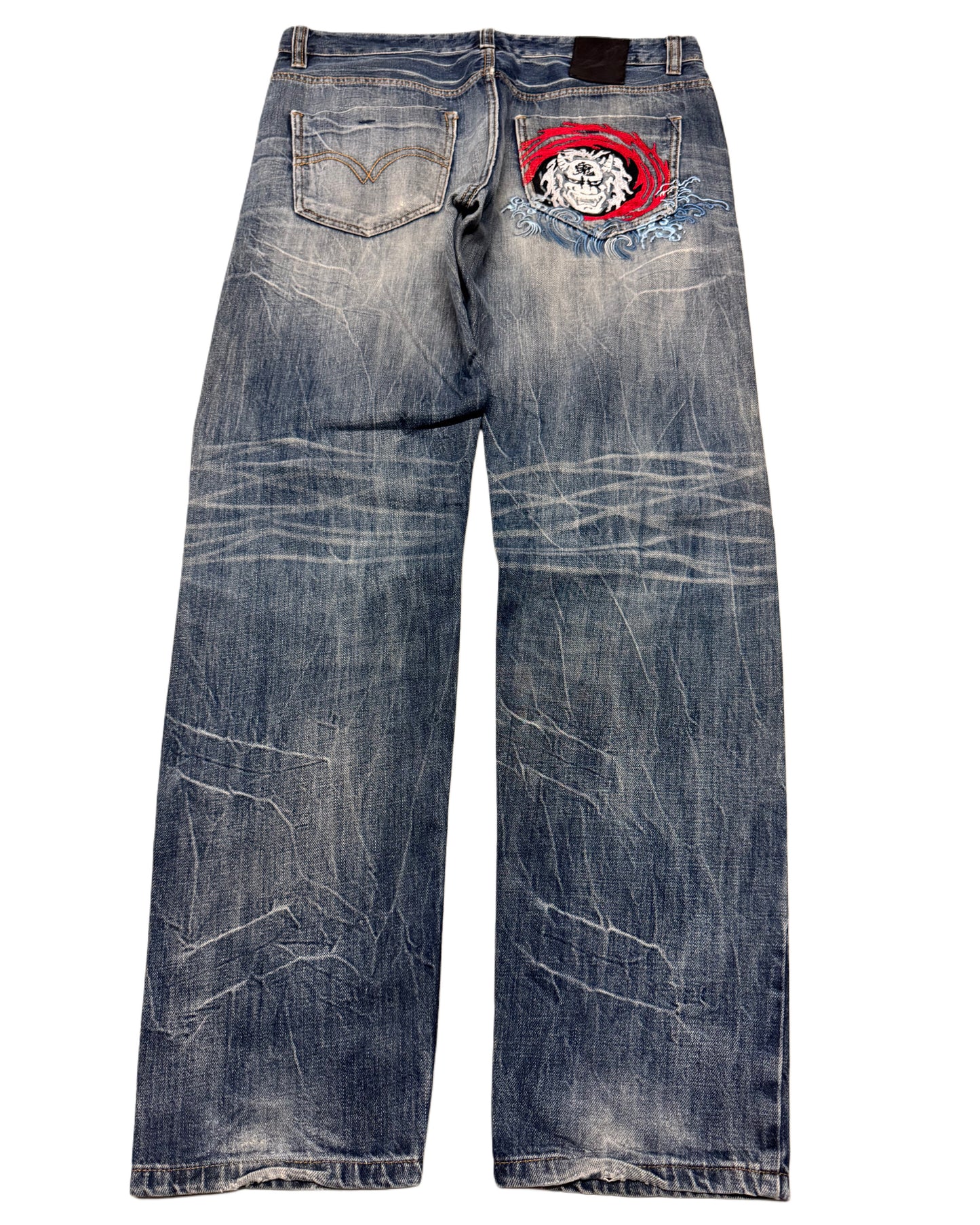 2000‘s Big Group Japanese Baggy/Straight Jeans *very rare 36x32