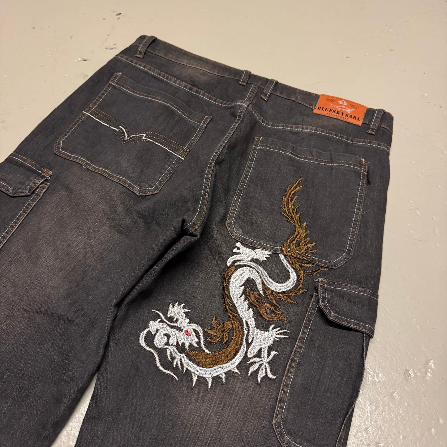 2000‘s Blue Sky Sarl Baggy Jeans *rare 36x32 - Lennys Vintage