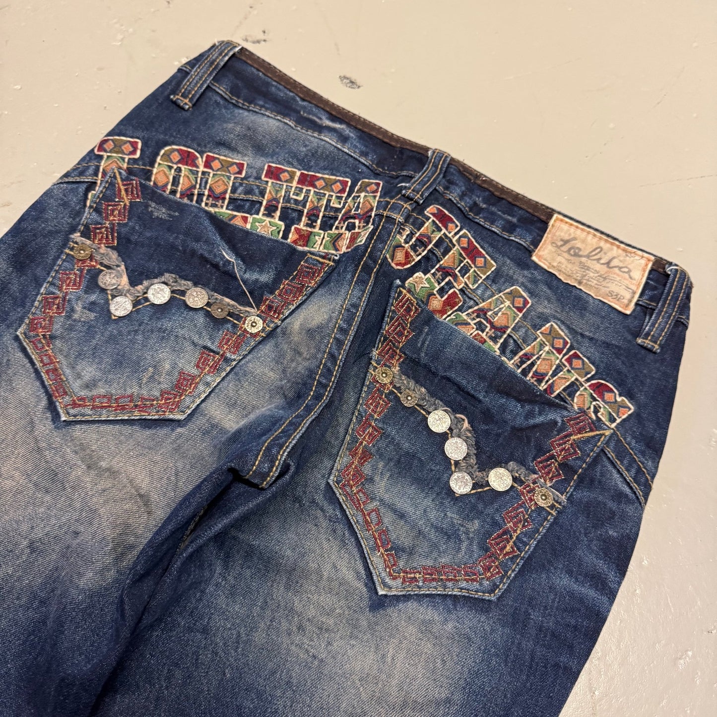 2000‘s Lolita Korean Vintage Baggy Jeans *sehr selten 30x30 - Lennys Vintage