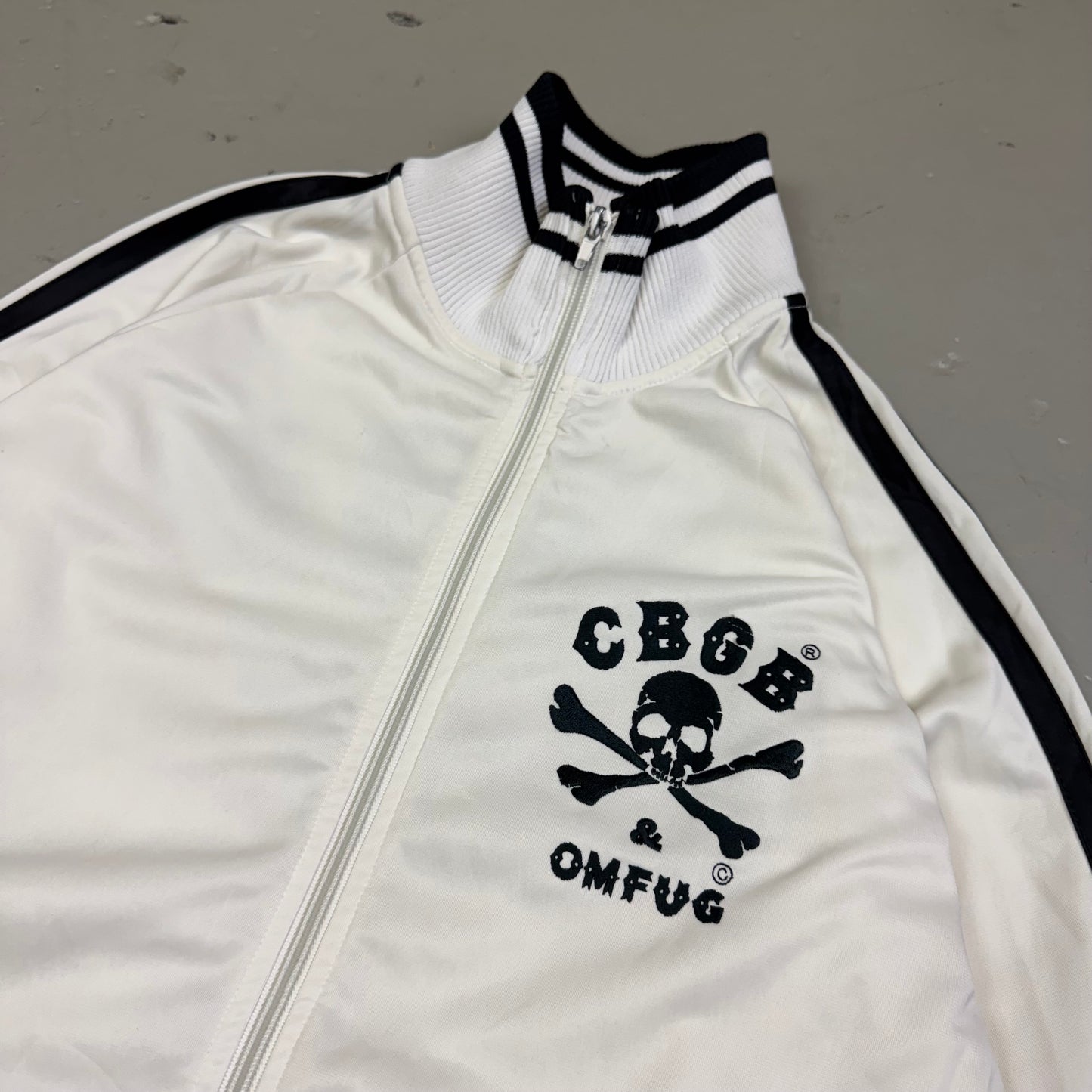 Y2K CBGB Skull Track Jacket (L)