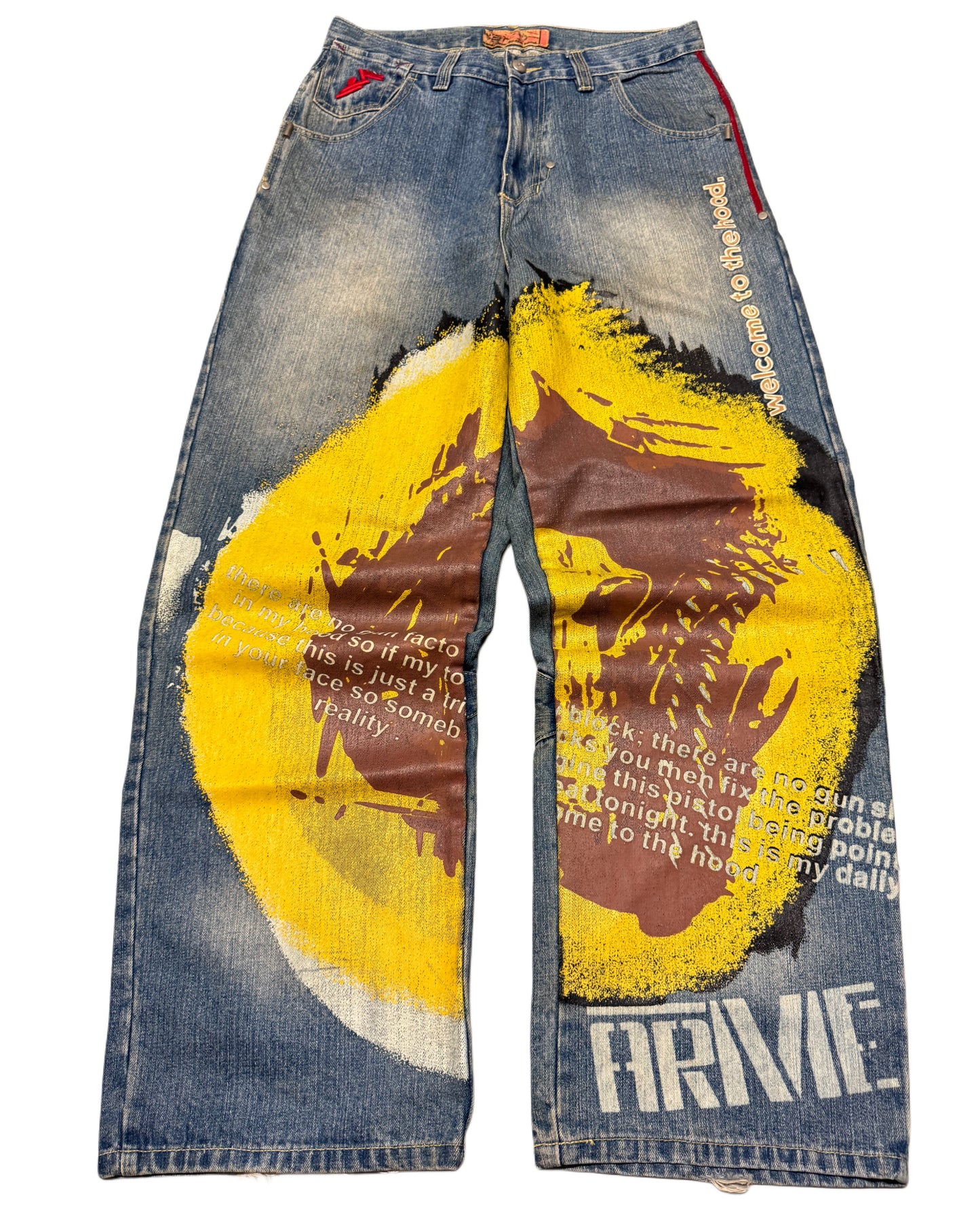 2000‘s Welcome To The Hood Hip Hop Baggy Jeans *very rare 32x34
