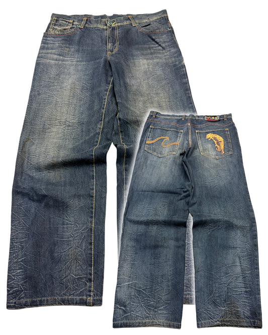 2000's Bornama Japanese Baggy Jeans *rare 36x30