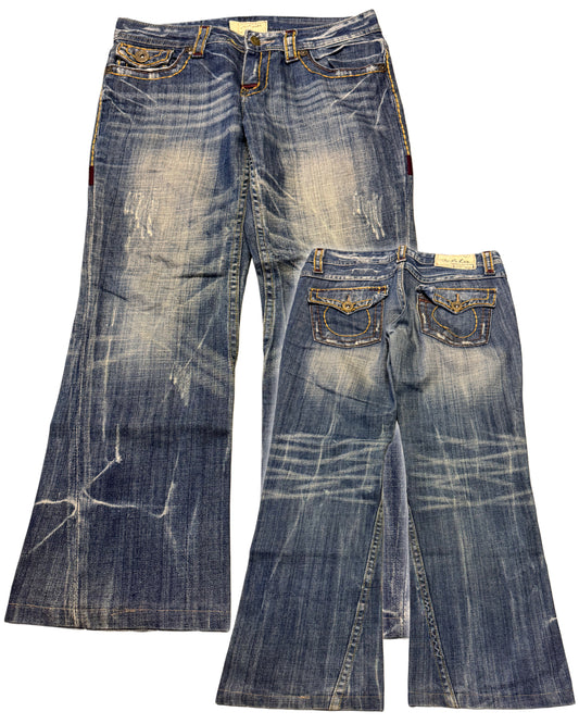 2000‘s Lolita Low Waist Faded Bootcut Jeans *sehr selten 31x26