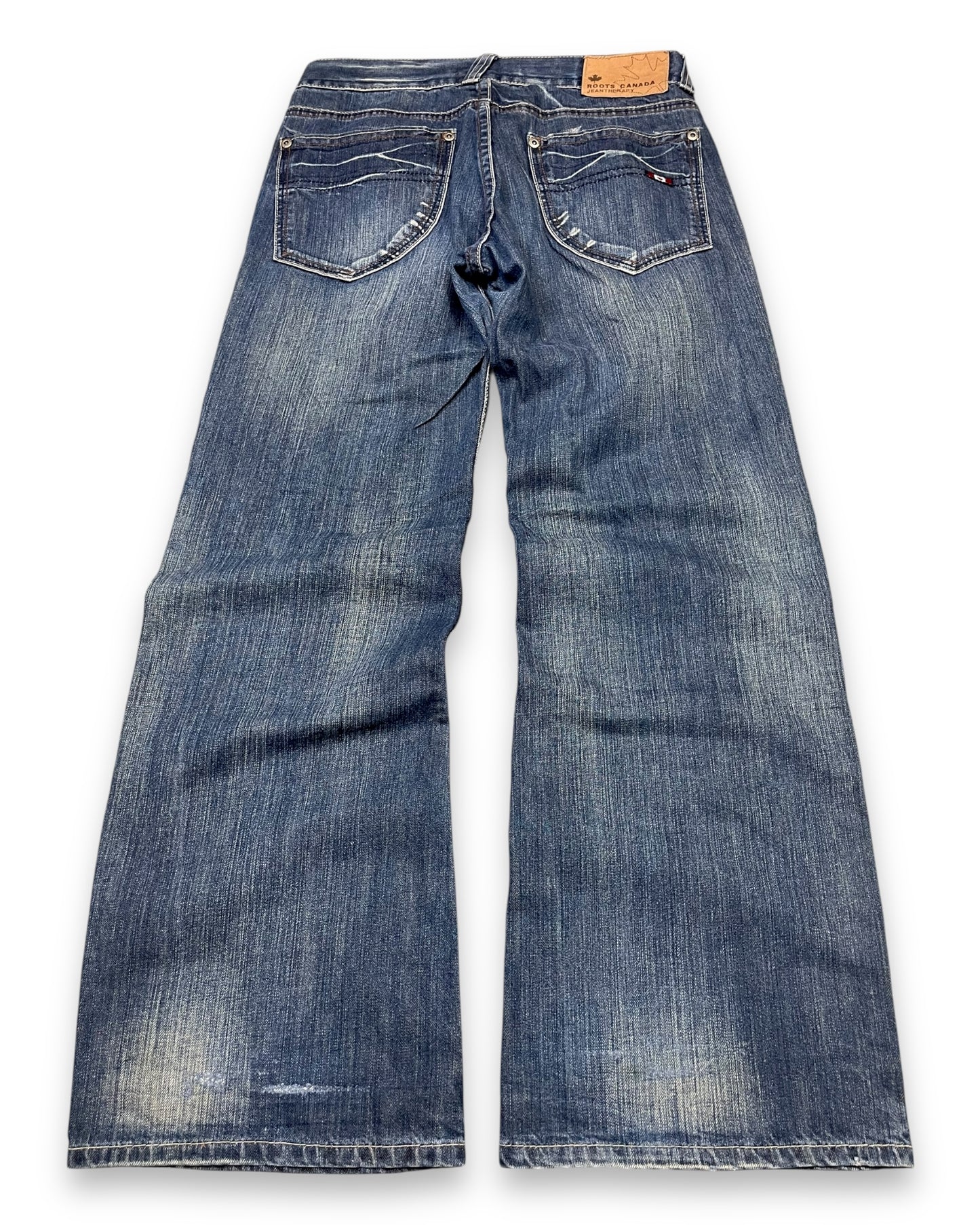 2000‘s Canada Roots Baggy Jeans *rare 32x32