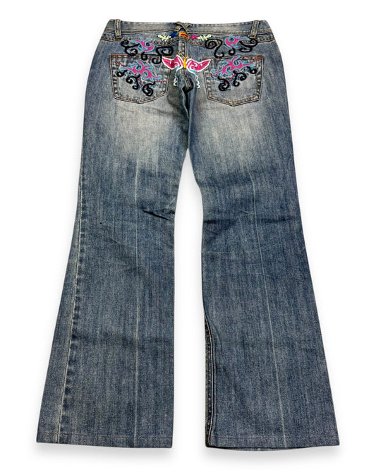 2000’s Embroidered Low Waist Jeans Women’s (S)