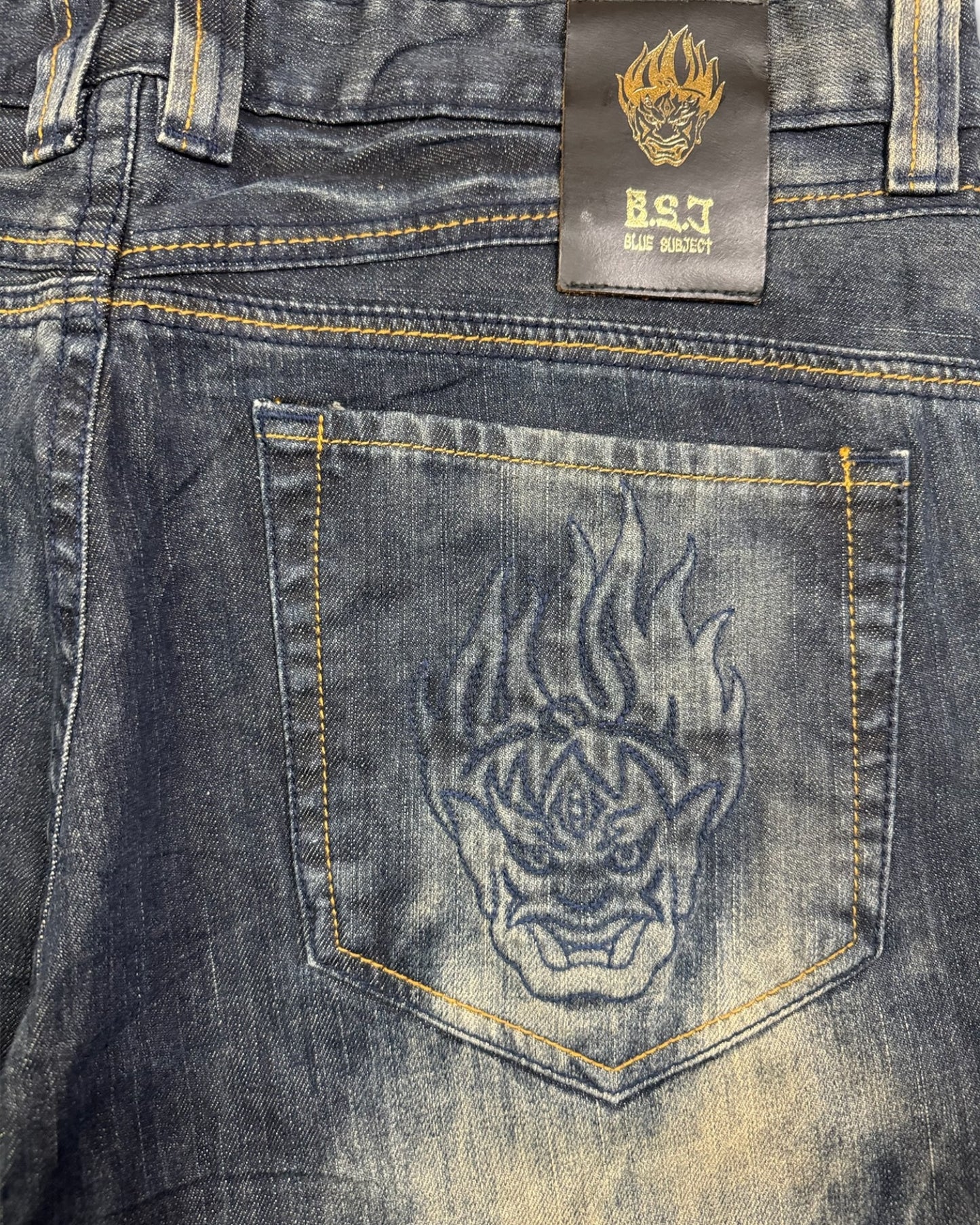 2000's Blue Subject Japanese Straight/Baggy Jeans *very rare 38x30 (XXL)