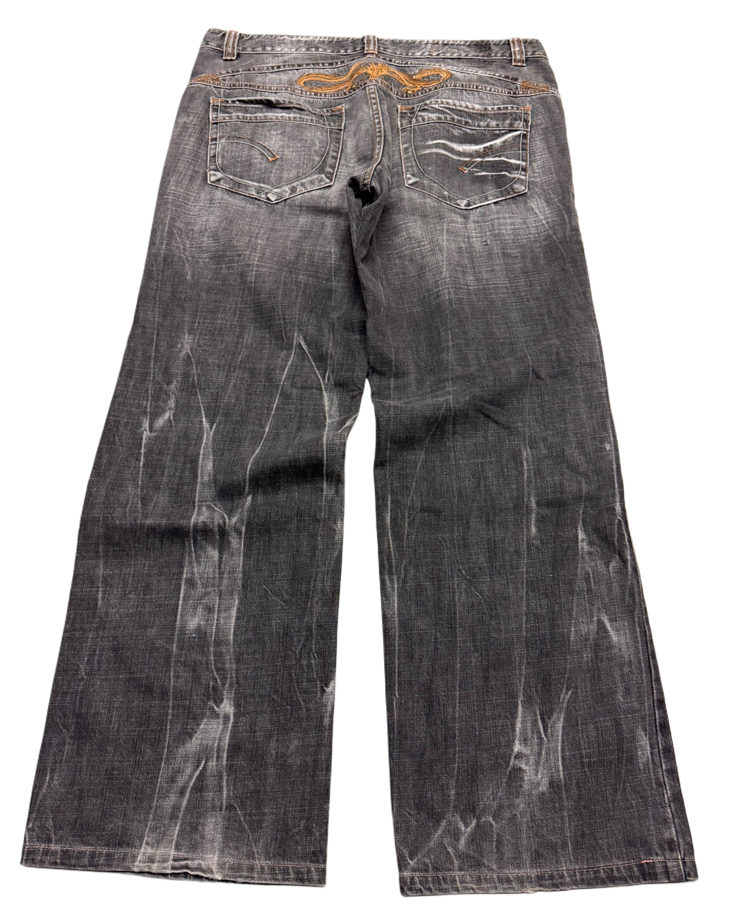 2000‘s Blue Subject Japanese Baggy Jeans *rare 34x30