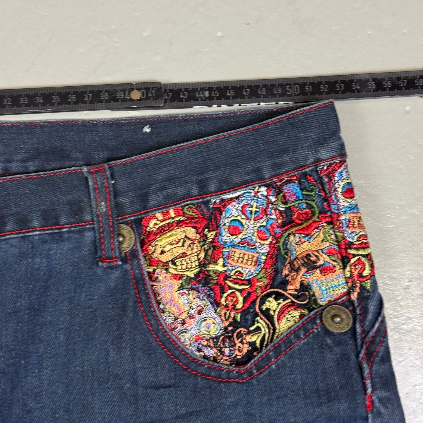 2000‘s Kanji Japanese Baggy Jeans *very rare 42x32