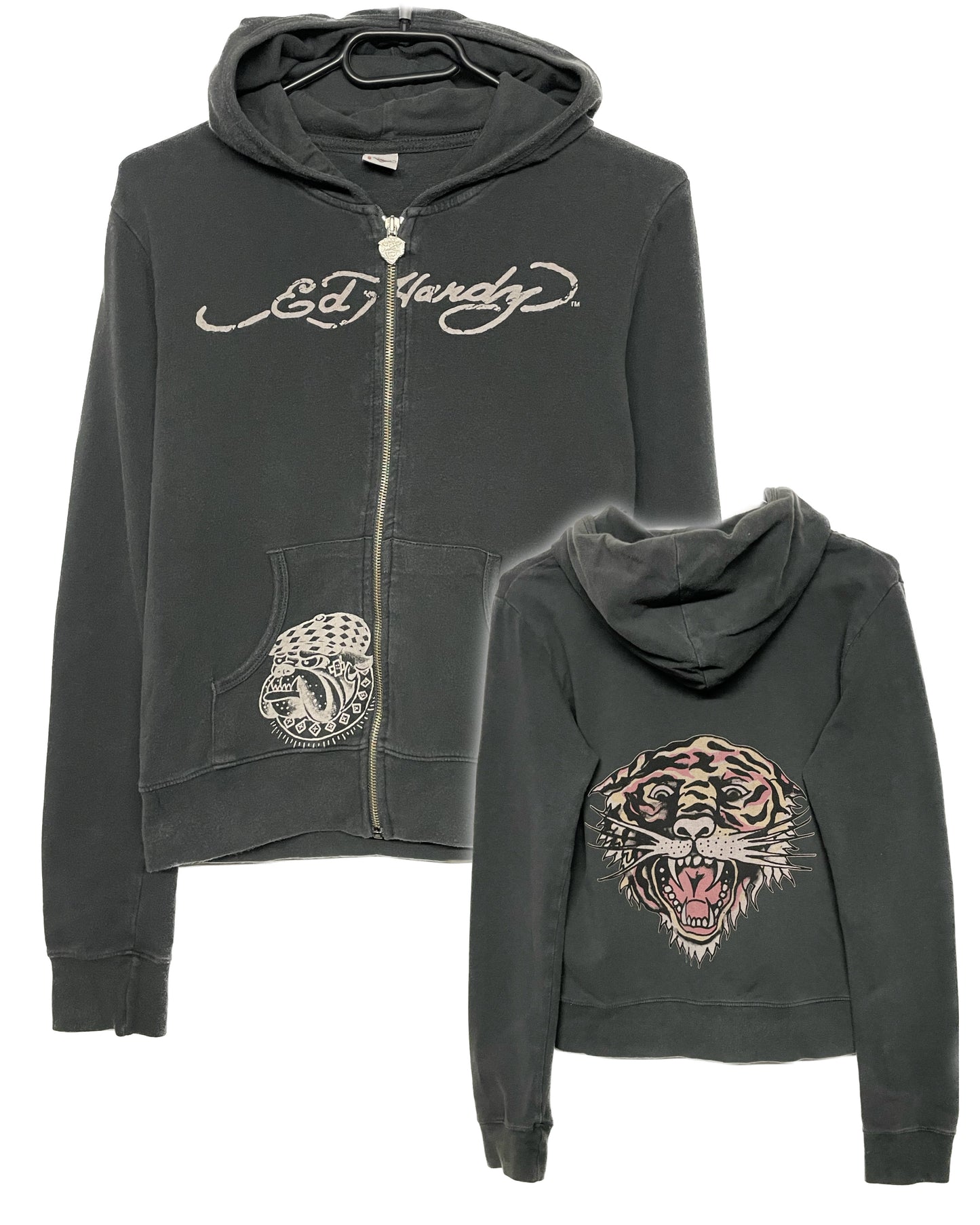 Y2K Ed Hardy Zip Hoodie Women‘s (S)
