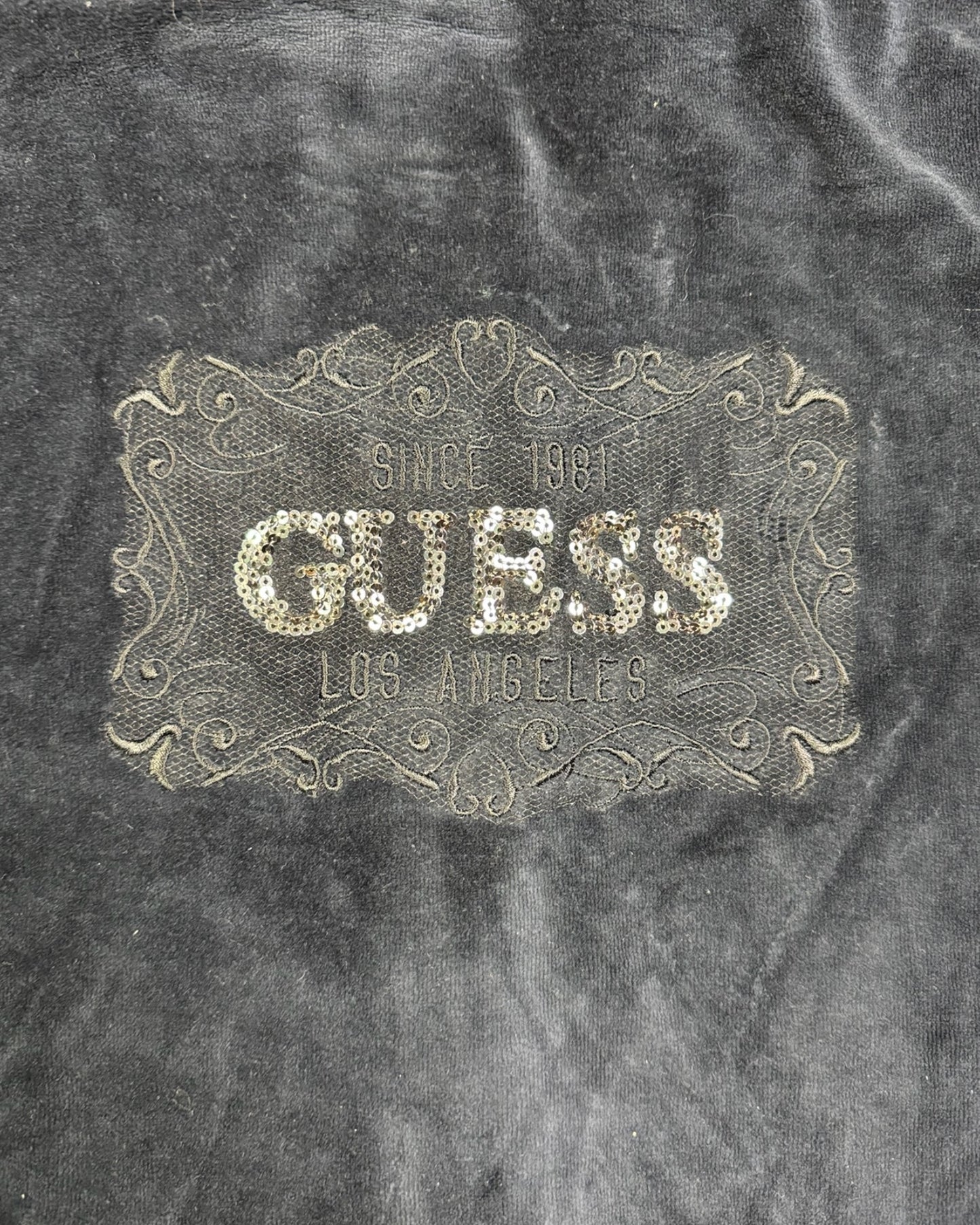 2000's Guess Zip Hoodie Velour Women's Women's *rare (XL)