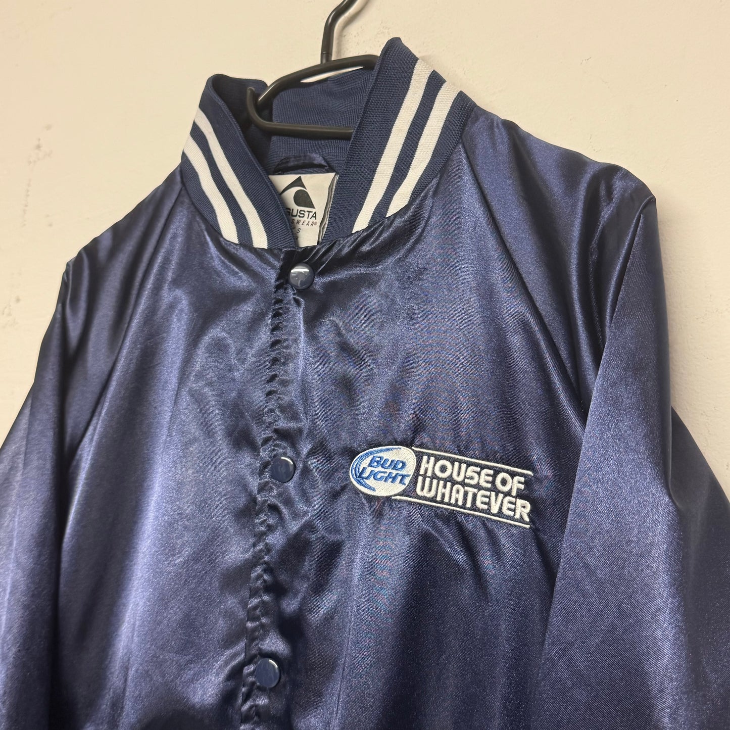 00's Bud Light “House Of Whatever” College Jacket Y2K/Vintage *rare (S)