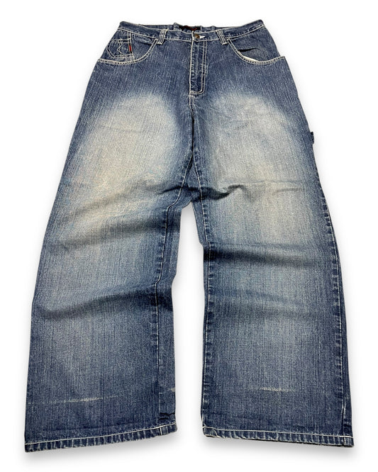 2000‘s Metal Hip Hop Baggy Jeans Heavy Denim *rare 32x32