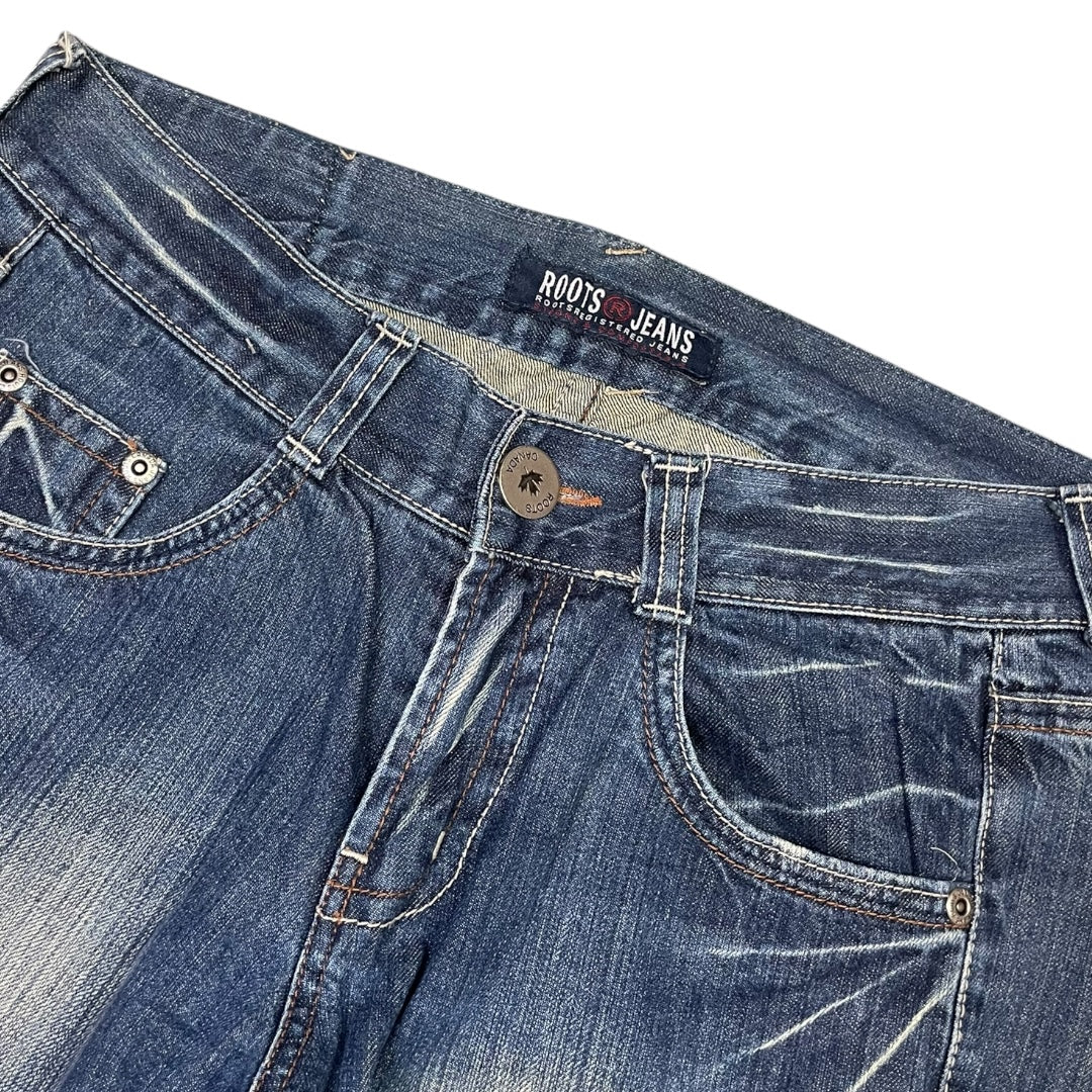 2000‘s Canada Roots Baggy Jeans *rare 32x32