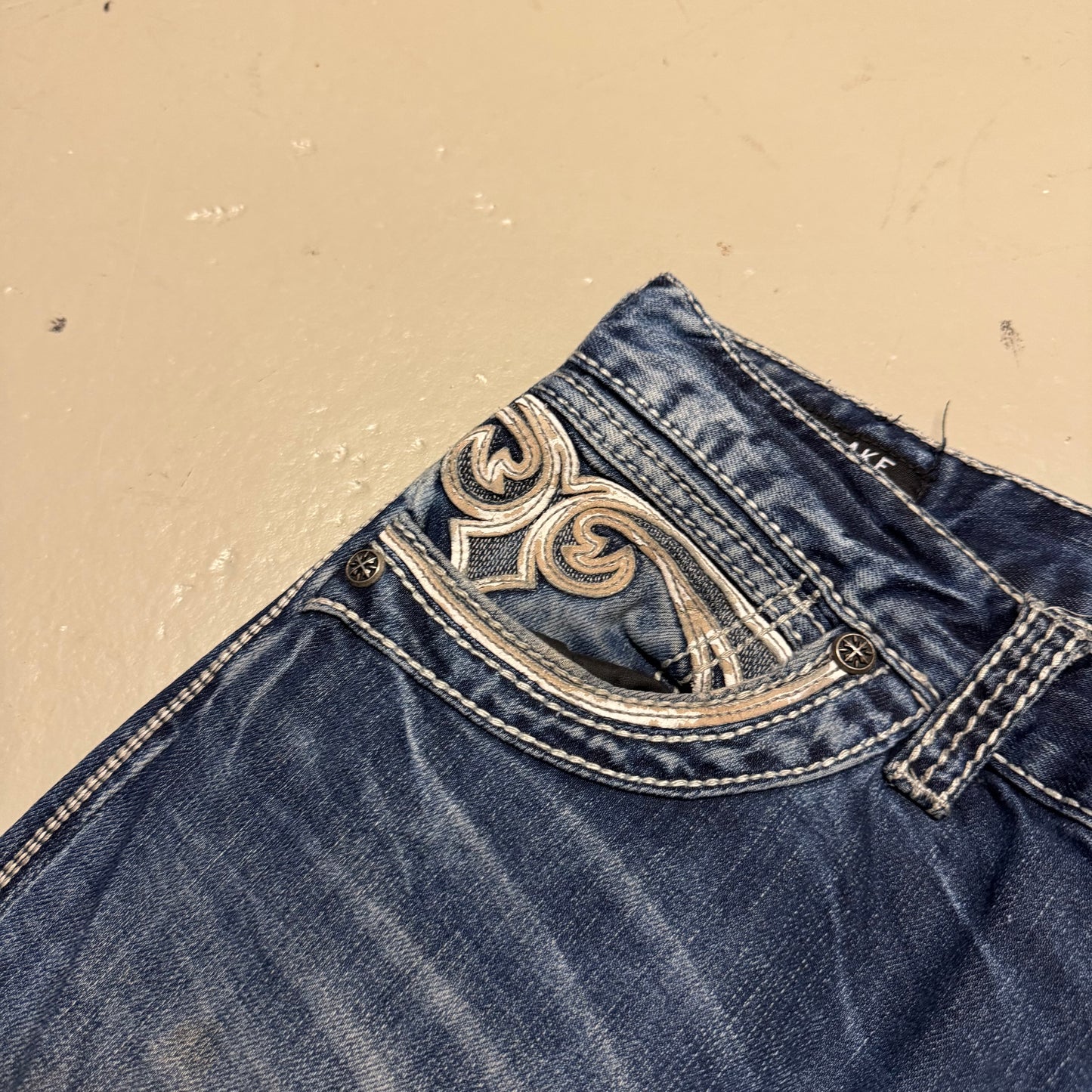 2000‘s Affliction Baggy/Straight Jeans *rare 36x33