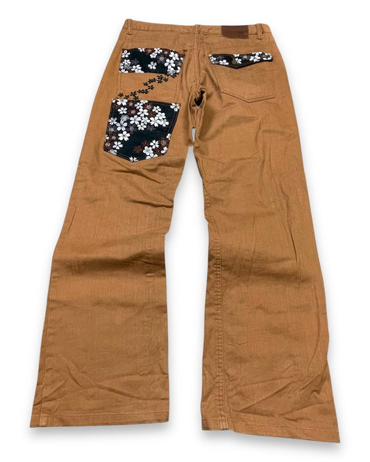 2000‘s Japanese Cherry Blossom Multi Pocket Baggy Jeans *rare 32x30