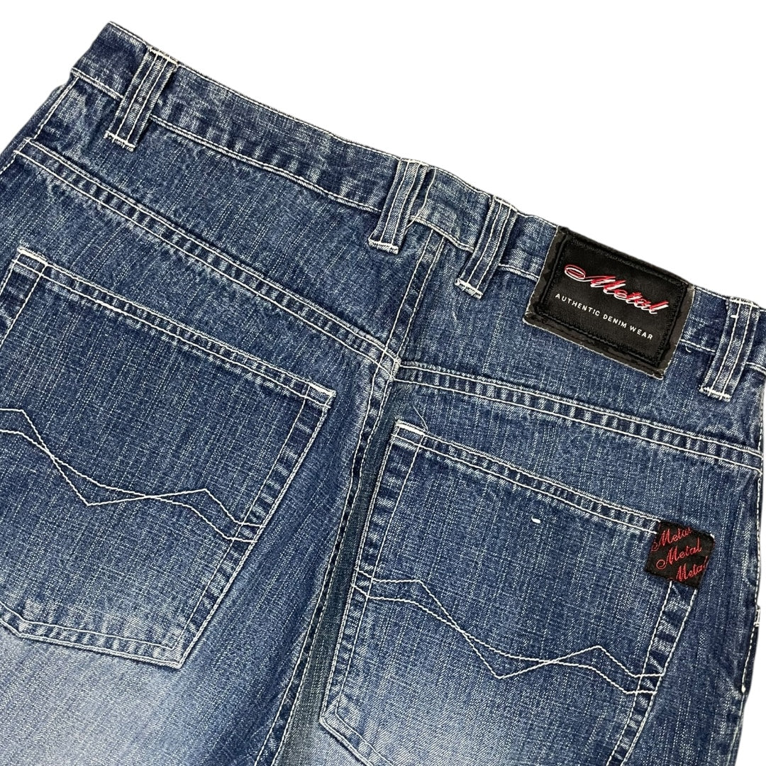 2000‘s Metal Hip Hop Baggy Jeans Heavy Denim *rare 32x32