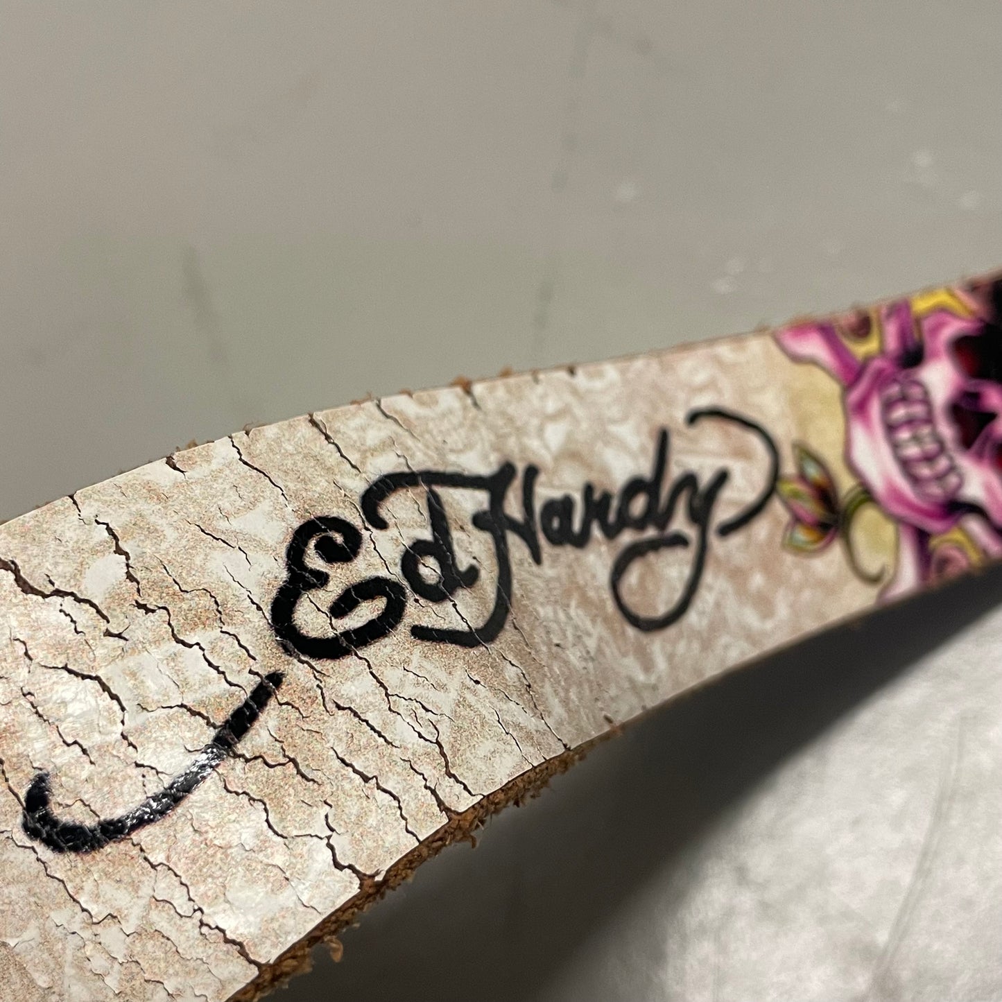 Y2K Ed Hardy leather belt size 85