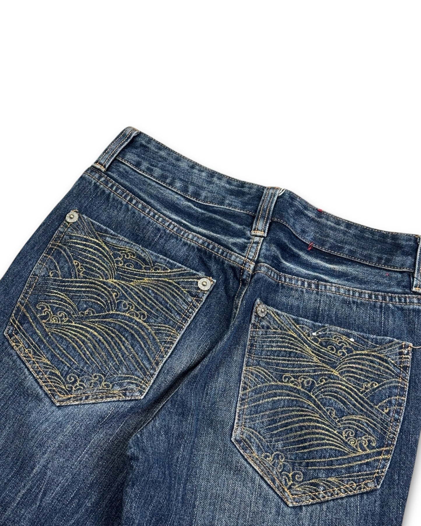 2000's Big Train Straight/Baggy Japanese Jeans *very rare 26x28 (XS)