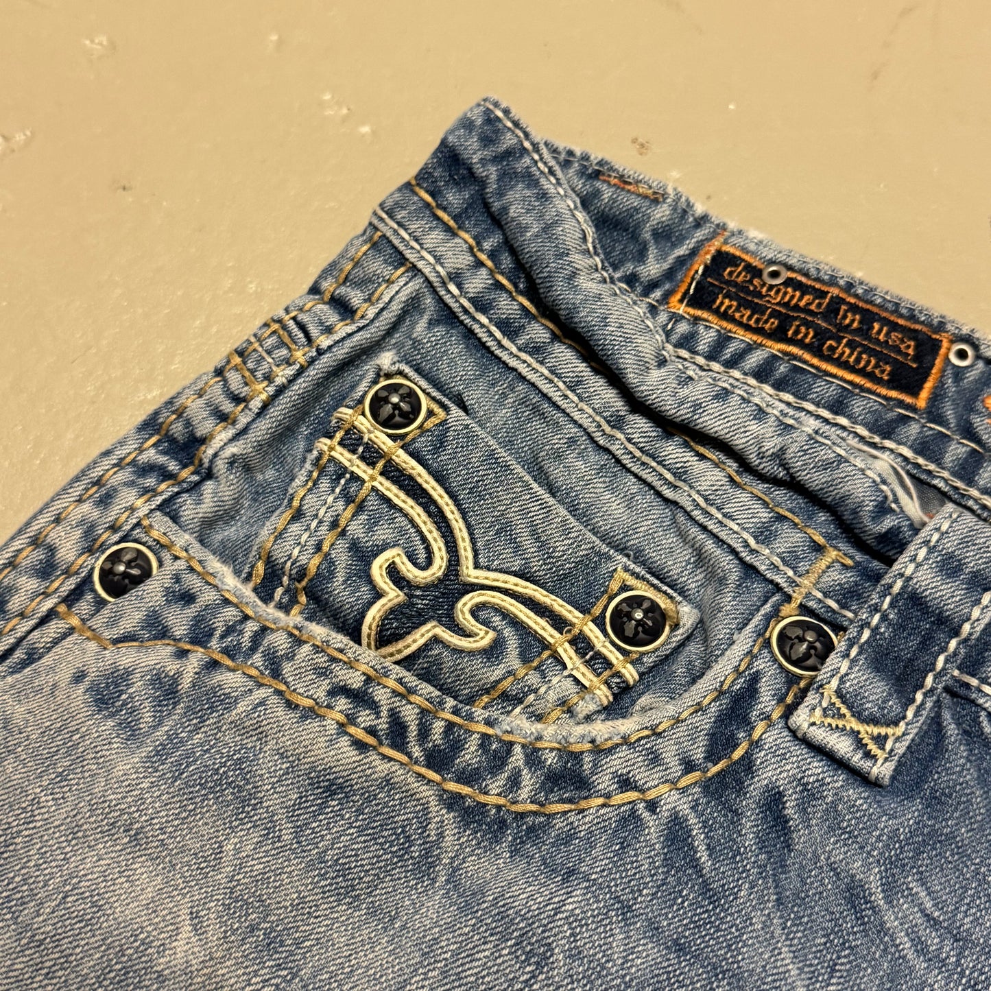 2000‘s Rock Revival Distressed Baggy Jeans *selten 36x32