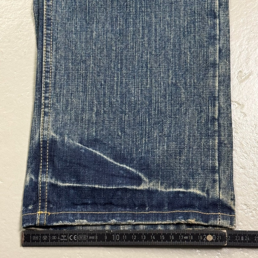 2000’s Big Train Japanese Baggy/Straight Heavy Denim Jeans *very rare 34x34