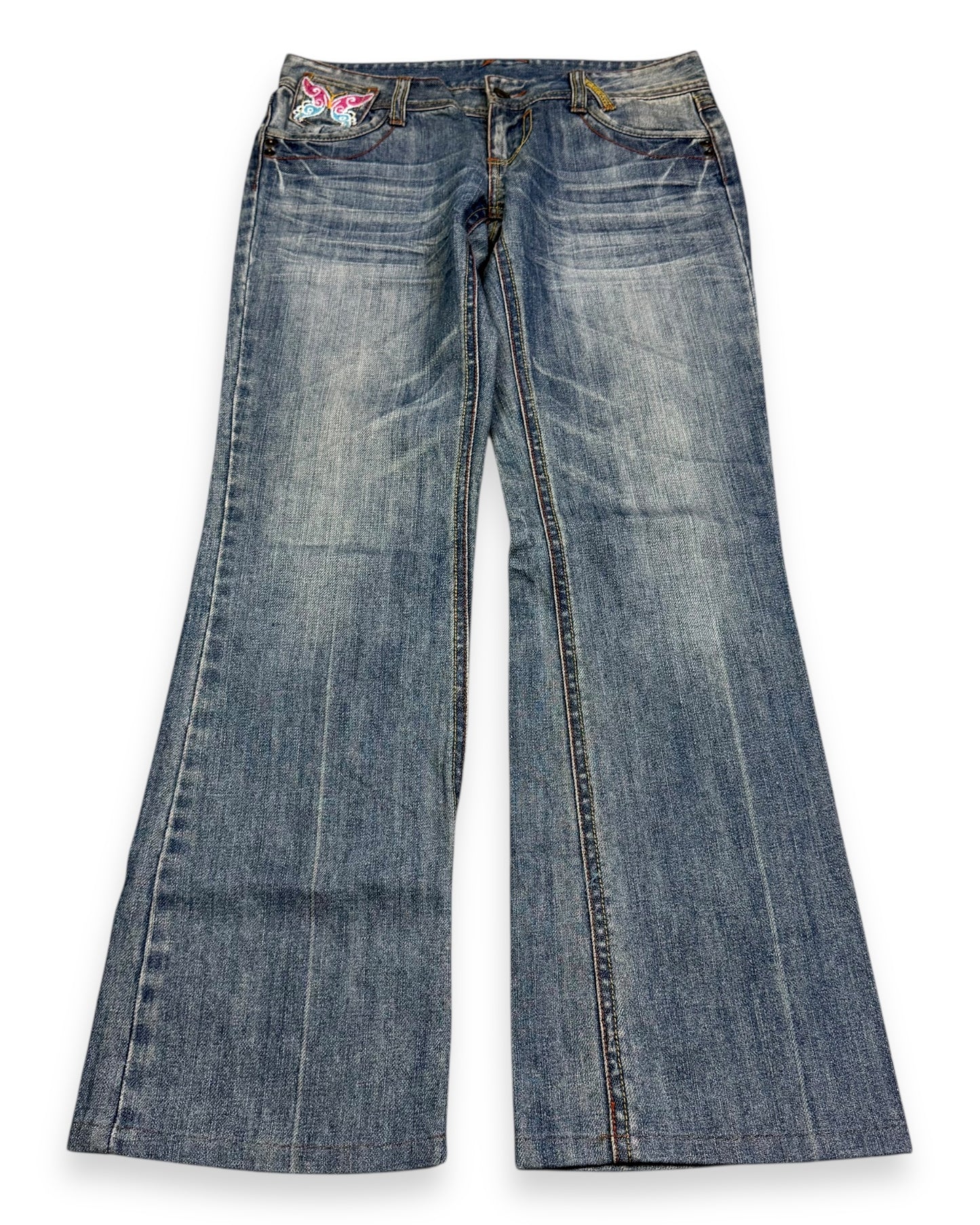 2000’s Embroidered Low Waist Jeans Women’s (S)