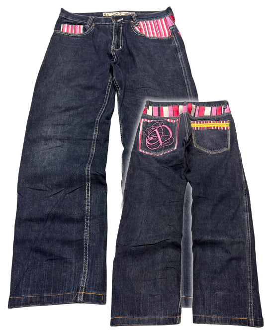 2000's Double Diamond Japanese Archive Baggy Jeans *very rare 32x30