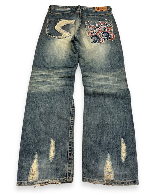 2000‘s Osaka Big Train Japanese Baggy Jeans *very rare 32x33
