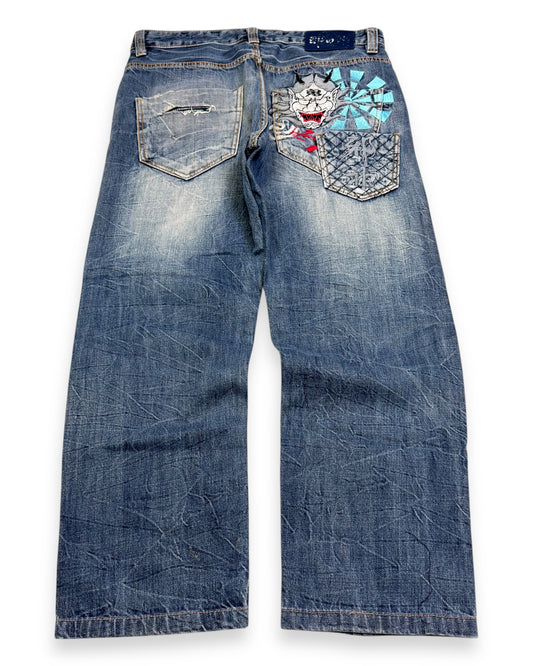 2000’s Japanese Baggy/Straight Jeans *very rare 32x28