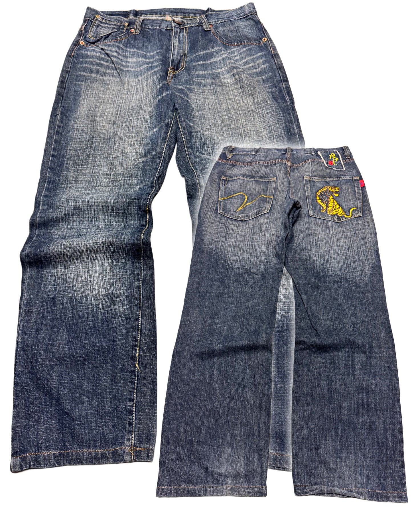 2000‘s Japanese Tiger Baggy/Straight Jeans 32x30