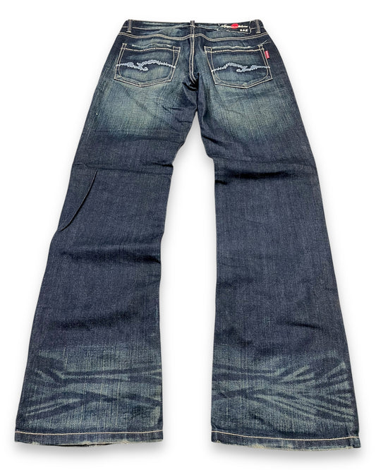 2000‘s Nippon Blue Japanese Baggy/Straight Jeans *very rare 30x32