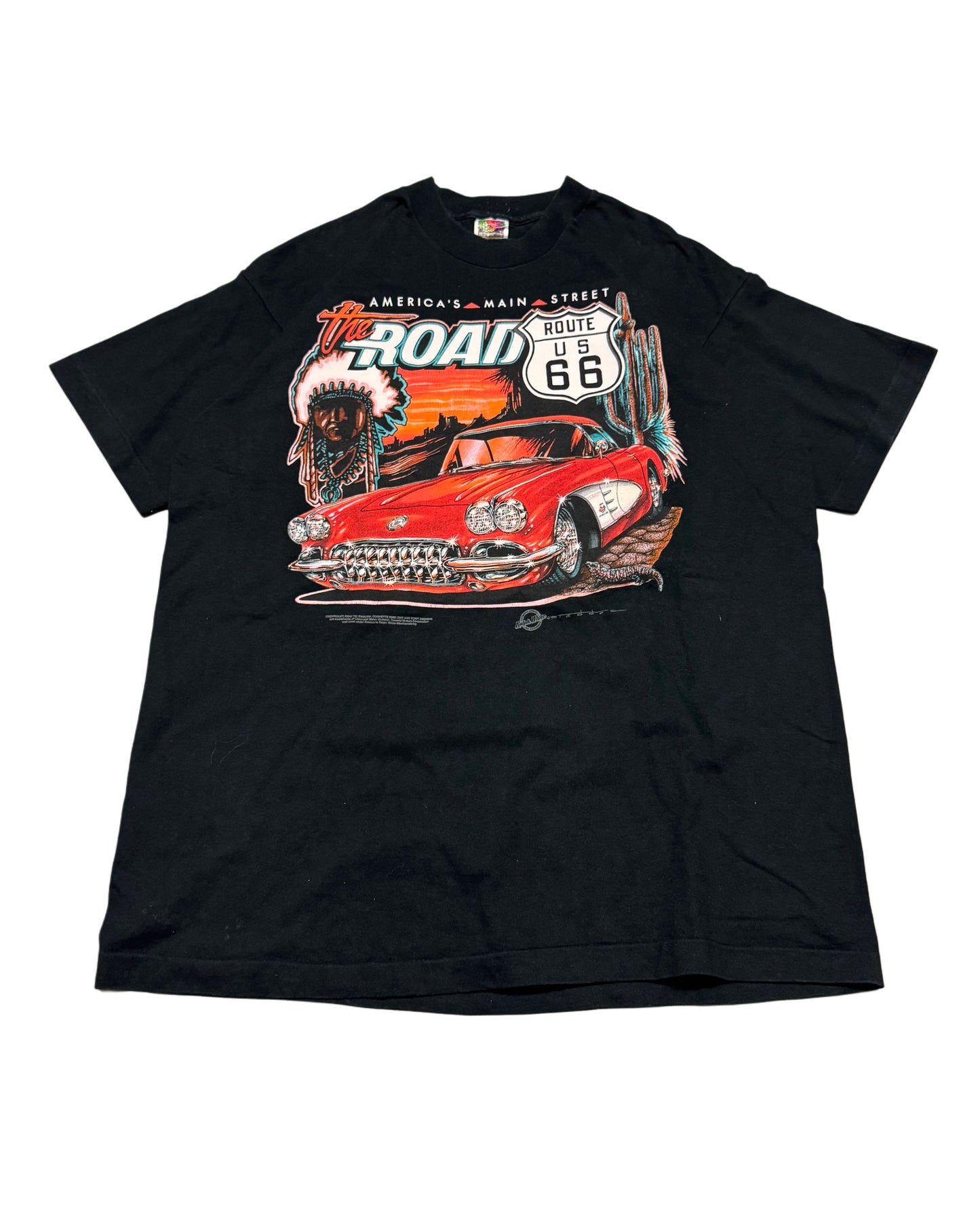 1995 Ralph White Route 66 Single Stitch Shirt *very rare (XL)