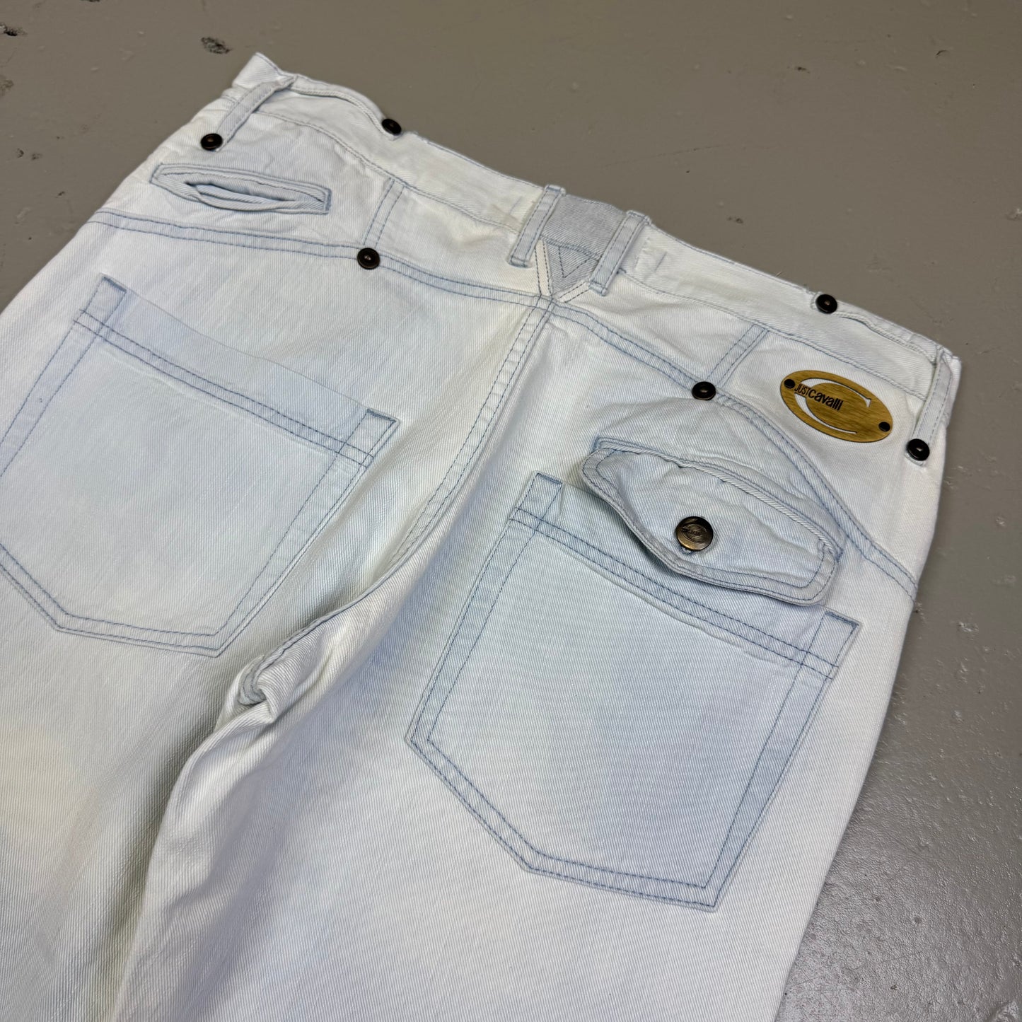 2000’s Just Cavalli Designer Baggy/Straight Jeans *very rare 34x30