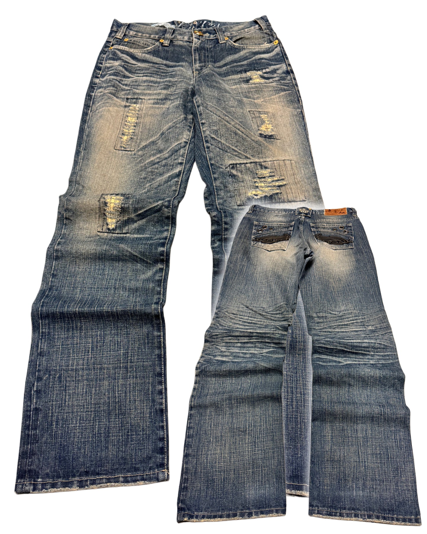 2000‘s Osaka Big Train Japanese Baggy/Straight Heavy Denim Jeans *very rare 30x33