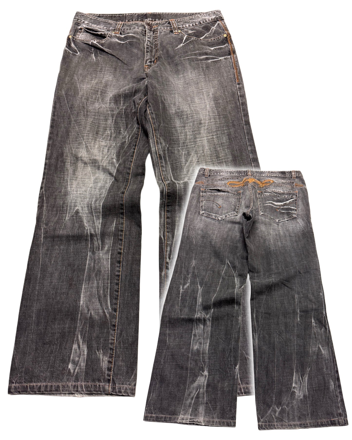 2000‘s Blue Subject Japanese Baggy Jeans *rare 34x30