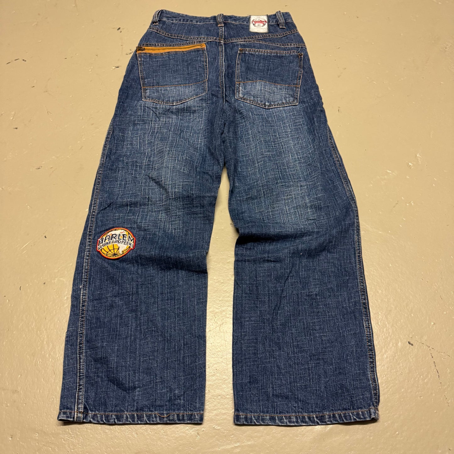 2000‘ Platinum FUBU Harlem Hip Hop Baggy Jeans *rare 28x29