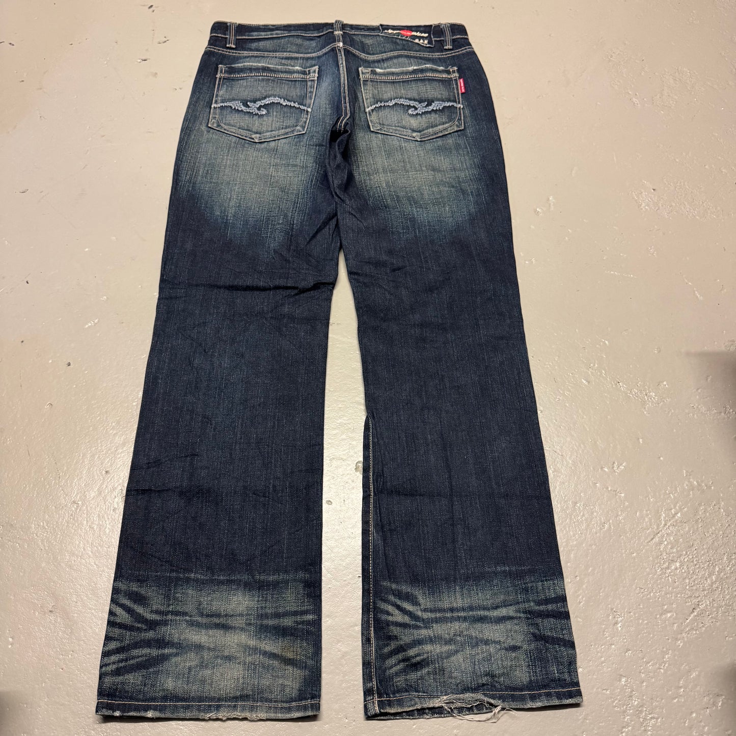 2000‘s Nippon Blue Japanese Archive Baggy Jeans *very rare 34x32