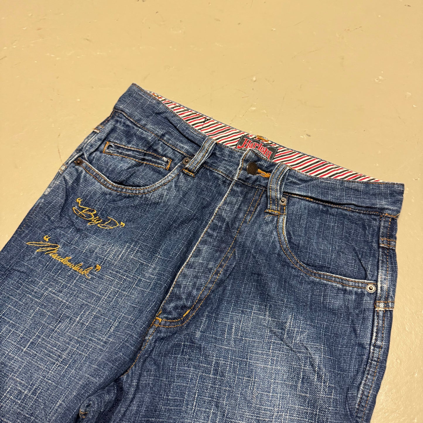 2000‘ Platinum FUBU Harlem Hip Hop Baggy Jeans *rare 28x29