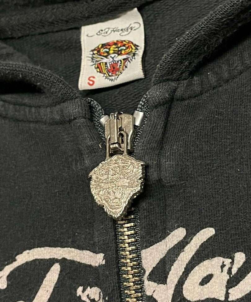 Y2K Ed Hardy Zip Hoodie Women‘s (S)