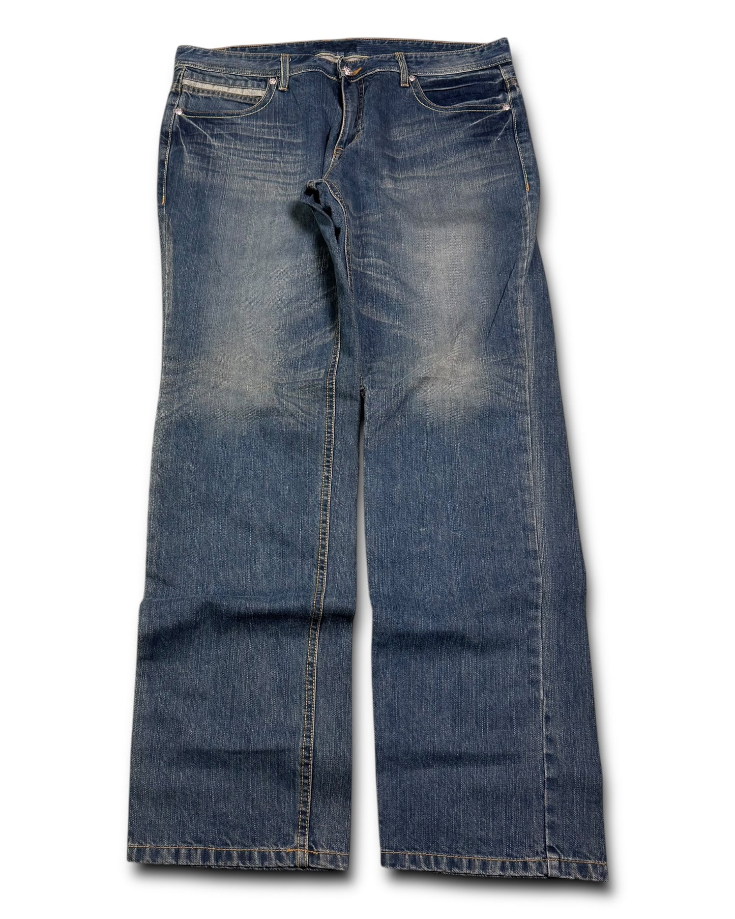 2000‘s V-Blue Japanese Baggy Jeans *rare 38x34