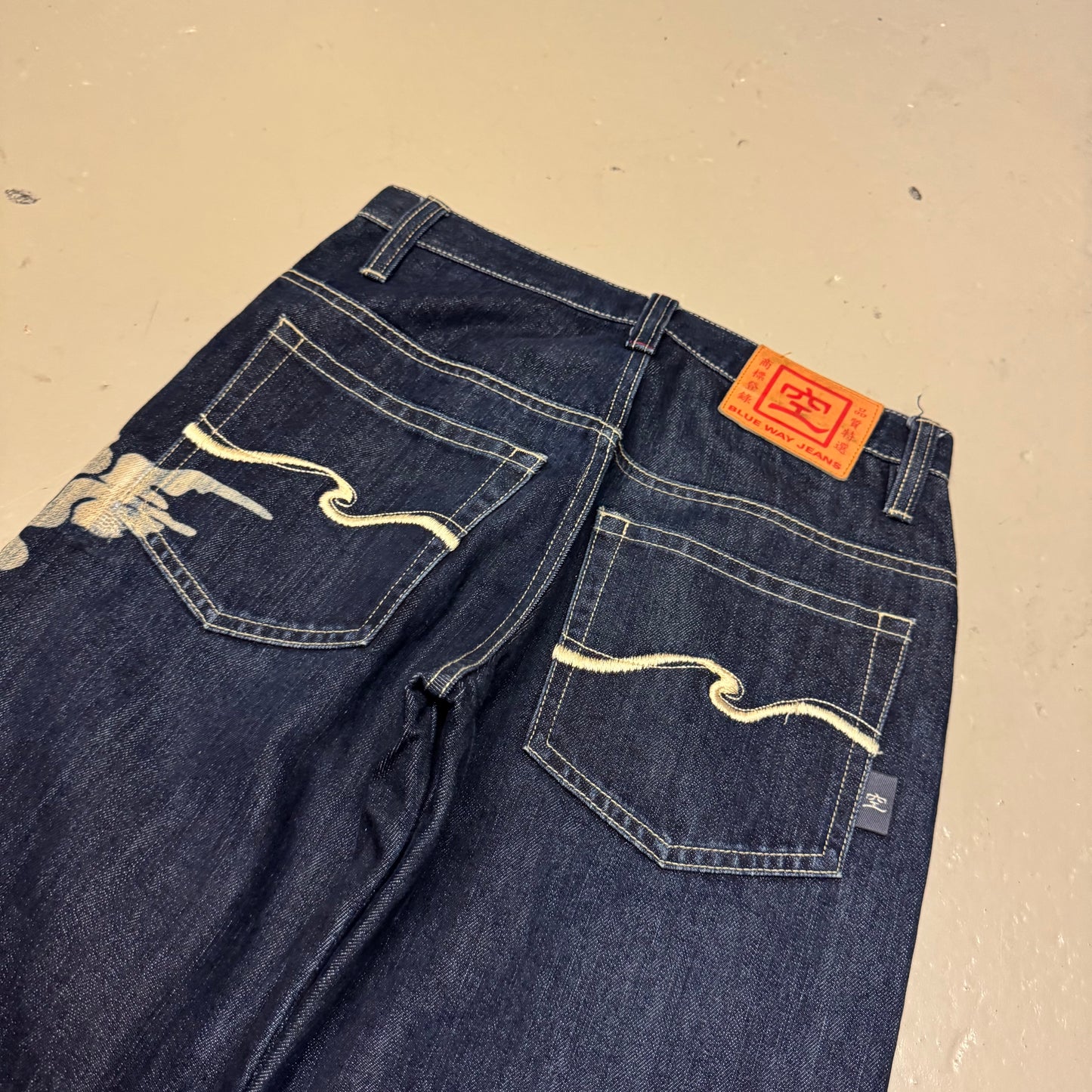 2000‘s Blue Way Japanese Baggy Jeans *rare 28x33