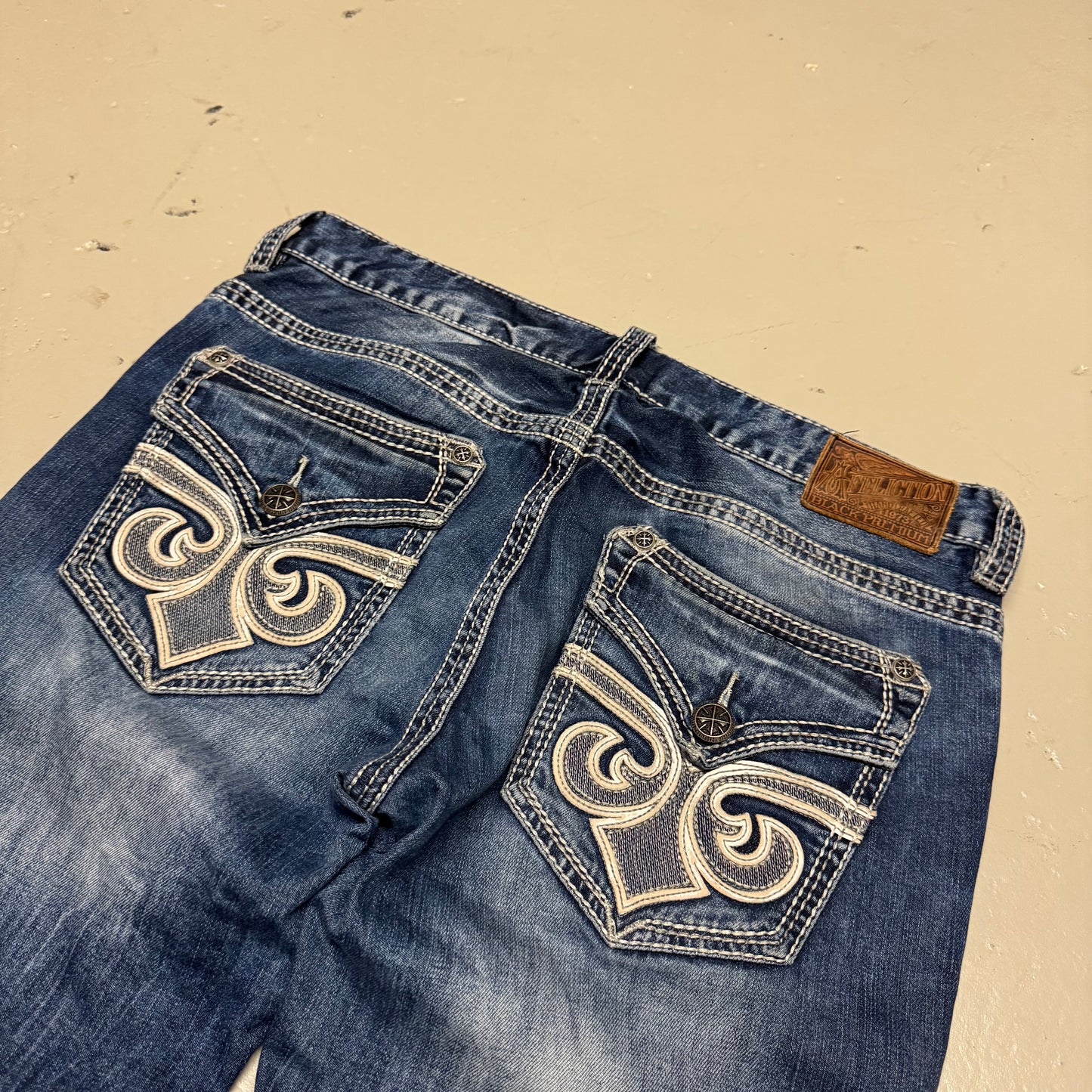 2000‘s Affliction Baggy/Straight Jeans *rare 36x33