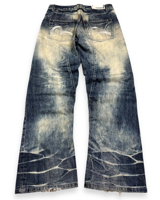 2000‘s Evisu Japanese Baggy/Straight Jeans *very rare 32x34